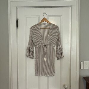 Striped Tunic with Tassel Tie